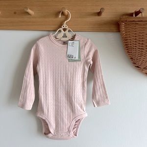H&M Pointelle Bodysuit - Old Rose - Size 12-18M - NWT